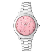 Reloj Tous 100350630, con caja y brazalete de acero y esfera rosa con detalles en rosa