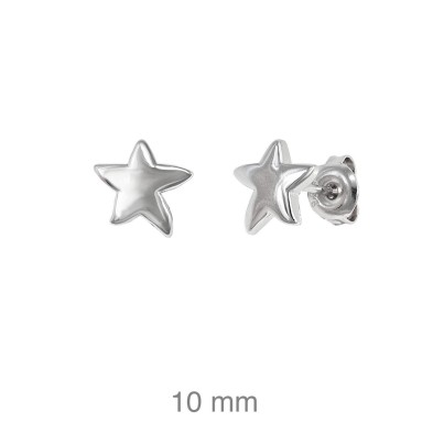 Pendiente en forma de estrella 10 mm. 
Fabricado en Plata de 1ª Ley
Este producto se entrega estuchado y envuelto para regalo