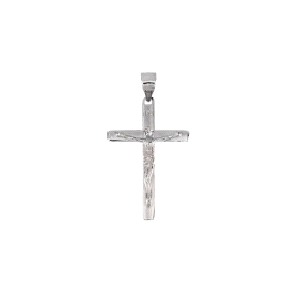 Cruz con cristo plata 27 mm de alto 
Fabricada en plata de 1º ley
Este producto se entrega estuchado y envuelto para regalo.