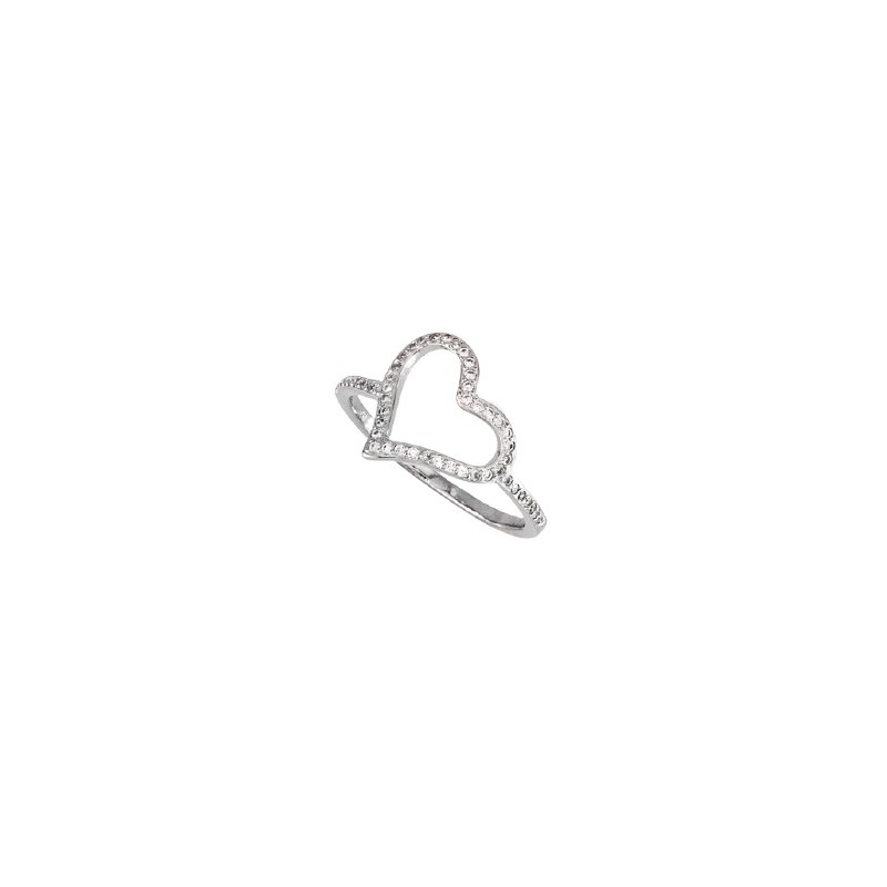 Anillo corazon con circonitas 
Fabricado en plata de 1º ley
Este producto se entrega estuchado y envuelto para regalo.