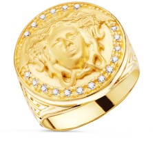 Ancho del anillo 23 mm, fabricado en oro de 18 kilates.
Este producto se entrega estuchado y envuelto para regalo.