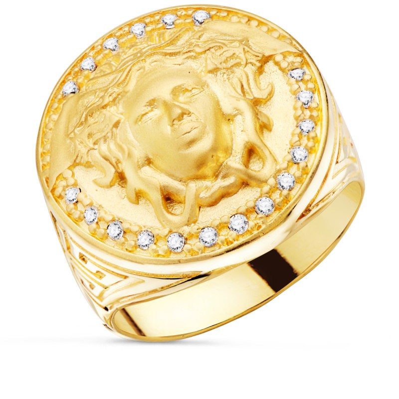 Ancho del anillo 23 mm, fabricado en oro de 18 kilates.
Este producto se entrega estuchado y envuelto para regalo.