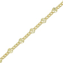 Cadena barbada con motivo oro 18k 40cm