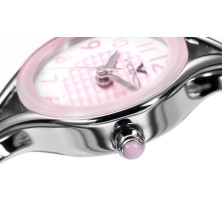 Reloj para niña viceroy 40682-74, caja y correa de acero, con bisel y números en rosa.