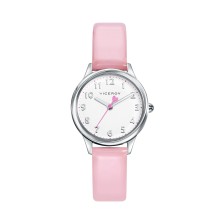 Reloj viceroy 461126-05 para niña con caja de acero y correa en piel rosa, mas altavoz inalambrico blanco.