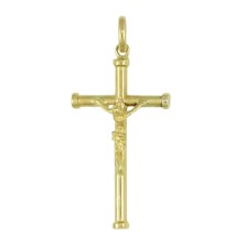 Cruz De Tubo Con Cristo De Oro -009