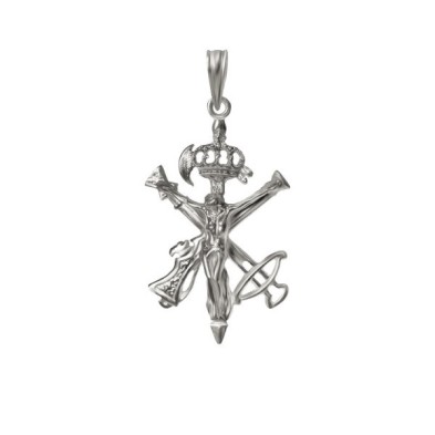 Cruz del Cristo de la Legión Pequeña con Corona Plata