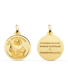 Medalla San Judas Tadeo oro 18 kilates