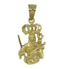 Medalla Virgen de la Candelaria Colmenar 19 x 13 mm oro 18k silueta
