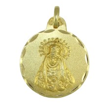 Medalla oro Virgen de los Dolores escapulario 21mm