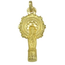 Medalla 29 x 15 mm Virgen del Pilar oro 18k silueta