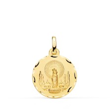 Medalla 18 mm Virgen del Pilar oro 18k tallas