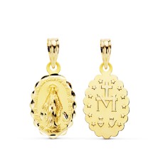 Medalla Virgen Milagrosa 15 x 11 mm oro 18k