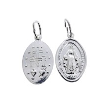 Medalla Virgen Milagrosa 19 x 12 mm plata