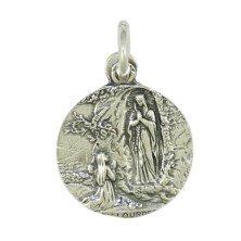 Medalla Virgen de Lourdes 19 mm plata