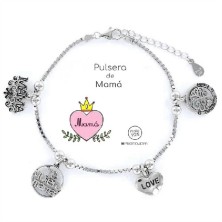 Pulsera de plata eres lo más mamá