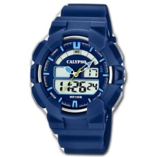 Reloj Calypso para hombre K5772/3<BR>Caja policarbonato&nbsp;y correa de goma azul.<BR>Movimiento analogico y digital.