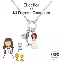 Collar&nbsp;para niña de comunion&nbsp;Promojoya.&nbsp;<BR>Fabricado en&nbsp;plata de 1ª ley.&nbsp; <BR>Cadena forzada con&nbsp;