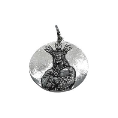 Medalla de Nuestra padre Jesus el Cautivo.<BR>Fabricada en plata de Ley, 29 mm de diametro.