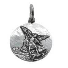 Medalla de San Miguel en 21 mm. de diametro.<BR>Fabricada en plata de 1ª Ley.