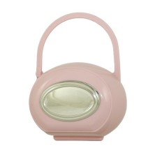Porta Chupete&nbsp;para bebe color rosa.<BR>Con lamina ovalada donde poder grabar el nombre y la fecha de nacimiento se su bebé.