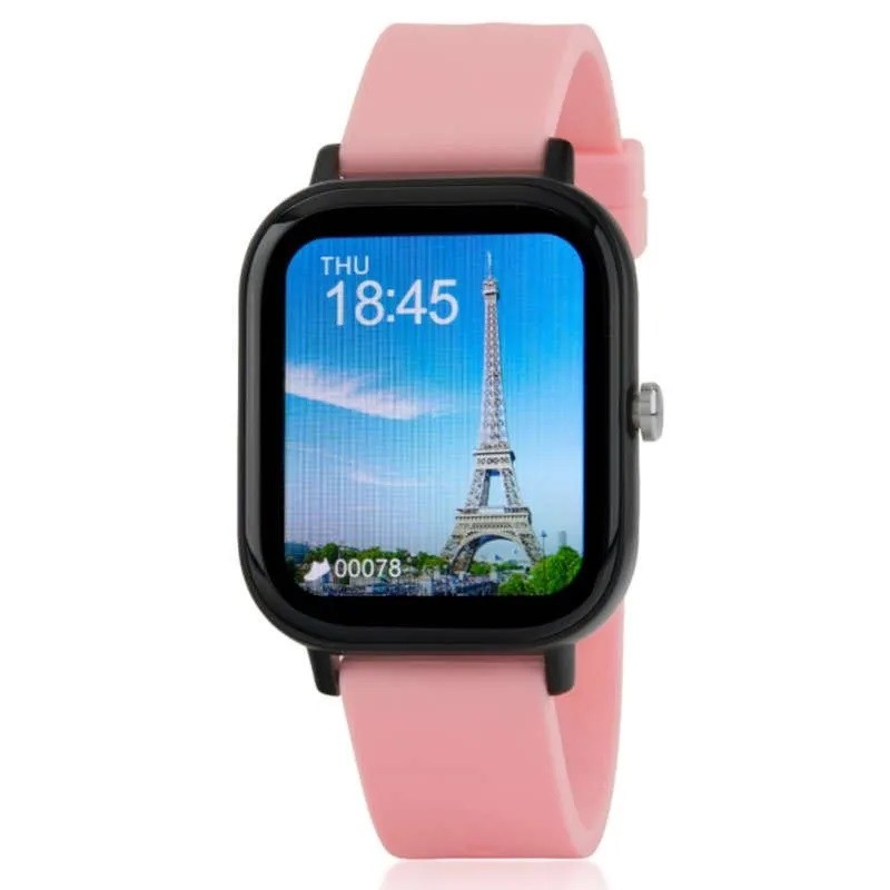 Reloj Smart B58007/3<BR>Correa de Silicona rosa<BR>Personalización de la pantalla, establecer meta de pasos, <BR>Impermeable, co