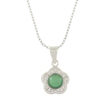 <P>Collar para mujer formado por una caden forzada y un&nbsp;colgante con piedra verde<BR>Cadena regulable 40-42 cm. tamaño del 
