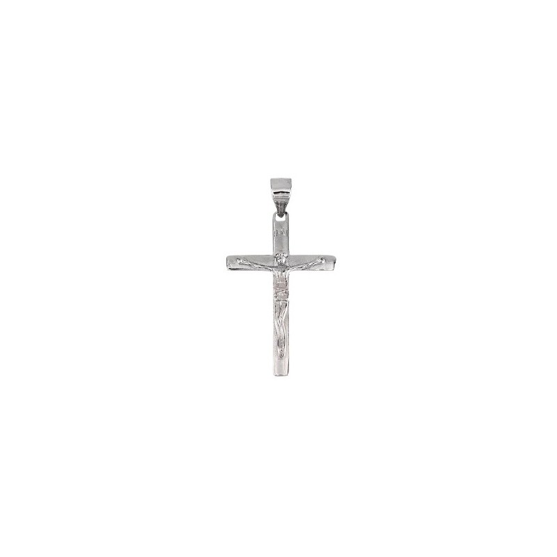 Cruz con cristo plata 27 mm de alto 
Fabricada en plata de 1º ley
Este producto se entrega estuchado y envuelto para regalo.