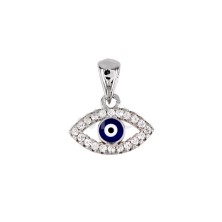 <P>Colgante ojo turco con circonitas.<BR>Este amuleto del ojo turco tiene un tamaño de 7 mm de alto y 12 mm de ancho.<BR>Este co