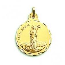 Medalla Santa Marta<BR>Este <STRONG>medalla religiosa</STRONG> es fabricada en <STRONG>oro de 18 kilates</STRONG>. Tiene forma r