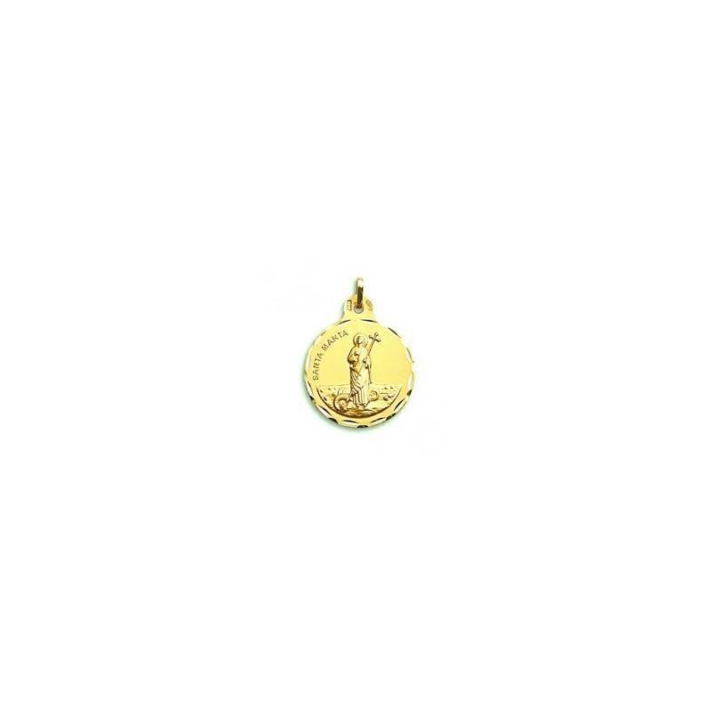 Medalla Santa Marta<BR>Este <STRONG>medalla religiosa</STRONG> es fabricada en <STRONG>oro de 18 kilates</STRONG>. Tiene forma r