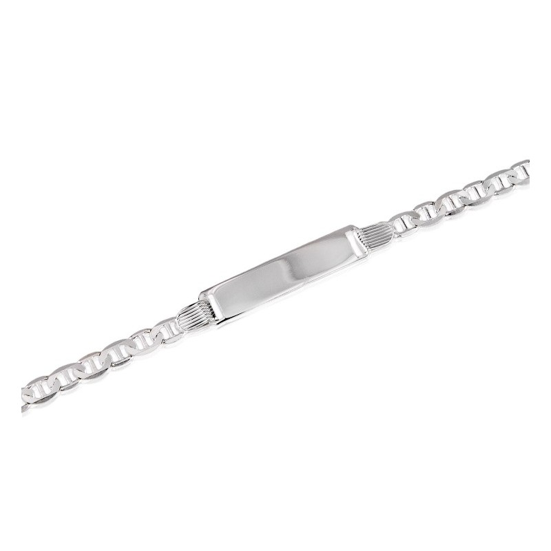 <STRONG>Esclava de plata eslabones</STRONG> 4 mm<BR>Esta<STRONG> pulsera con chapa</STRONG> tiene un ancho de eslabon de 4 mm, e