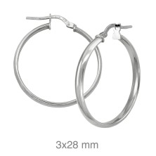 Aro media caña plata rodiada&nbsp;28 mm.<BR>Estos pendientes de aro, tienen un diametro de 28 mm.&nbsp;<BR>Los aros están fabric