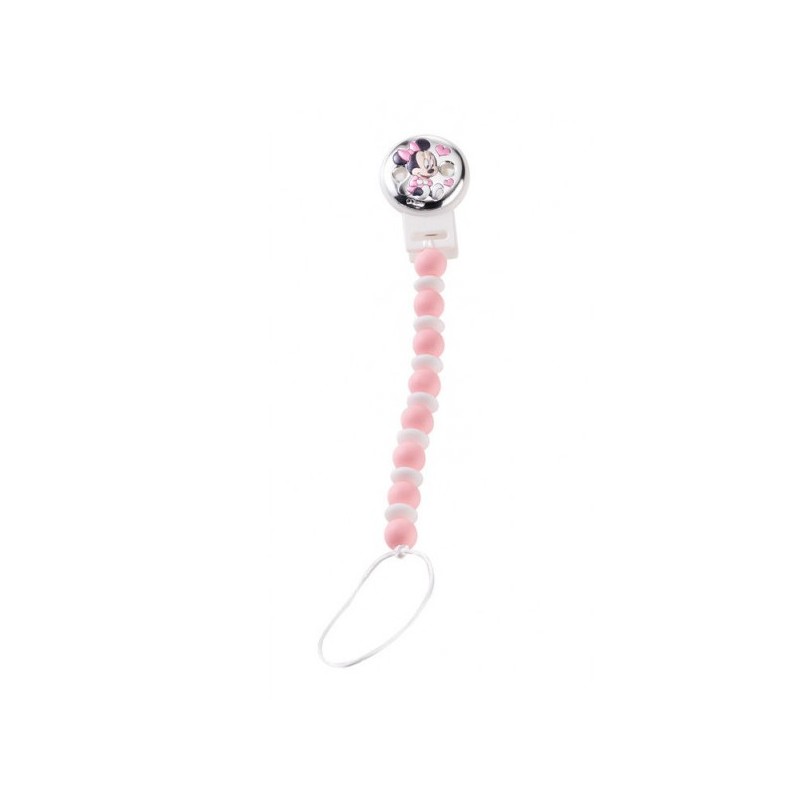 Pinza chupete Minnie rosa.<BR>Esta pinza para chupete está bilaminada en plata de primera ley.<BR>La pinza tiene la imagen de mi