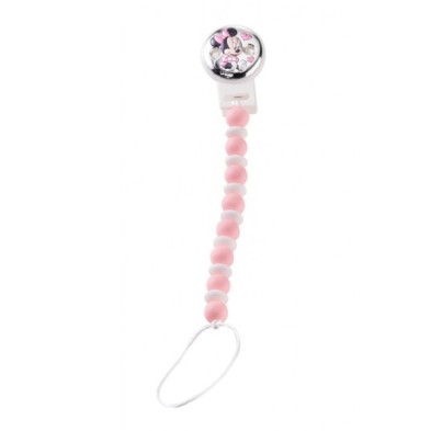Pinza chupete Minnie rosa.<BR>Esta pinza para chupete está bilaminada en plata de primera ley.<BR>La pinza tiene la imagen de mi