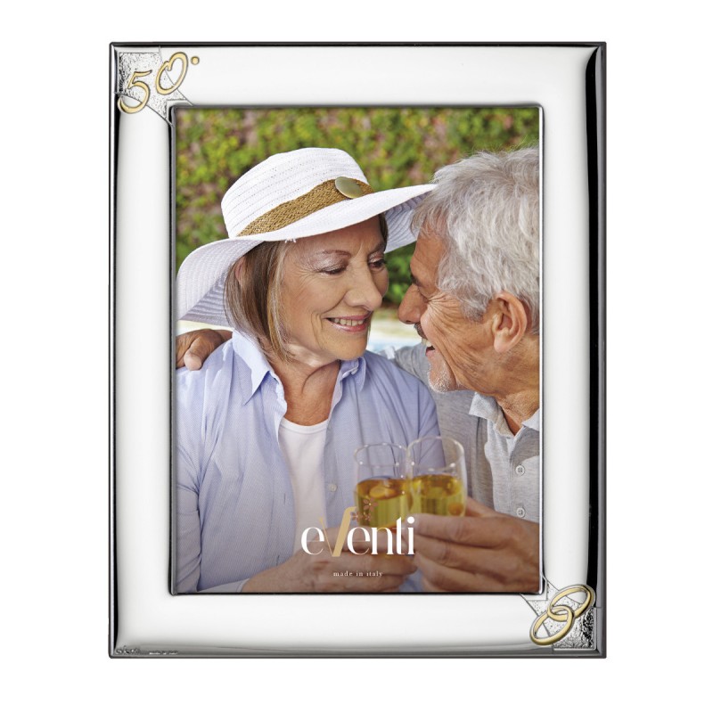 <STRONG>Portafoto</STRONG> 25 aniversario detalles dorados.<BR>Este <STRONG>portafoto</STRONG> tiene la parte trasera de madera,