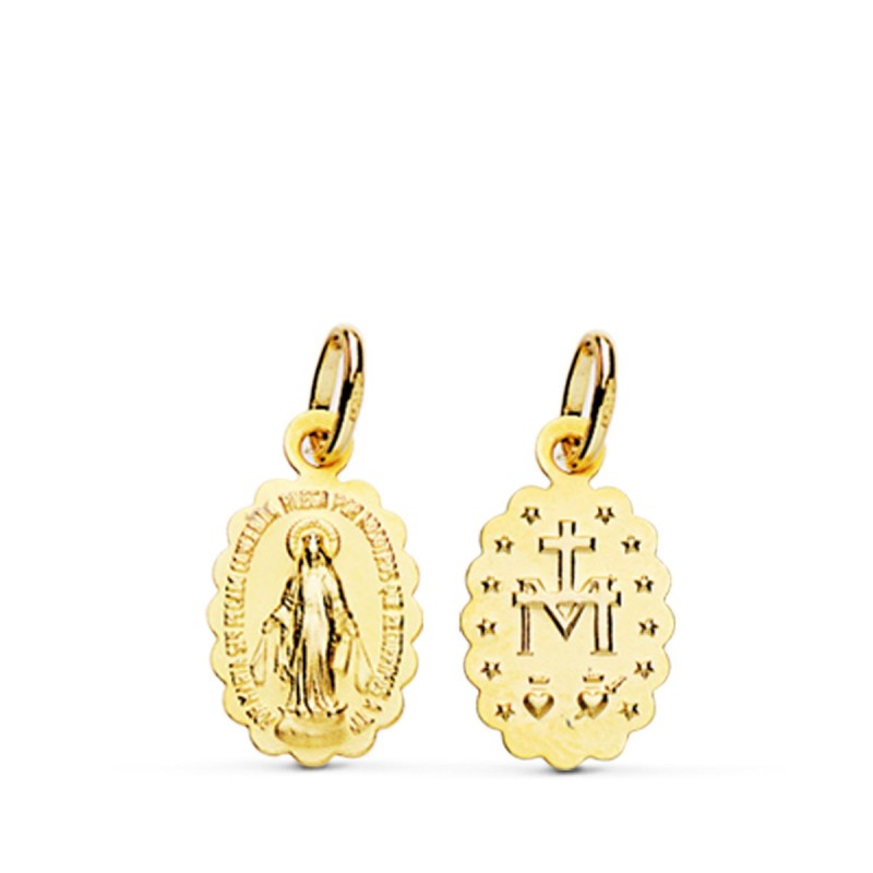 <P><STRONG>Medalla Virgen Milagrosa</STRONG> fabricada en <STRONG>oro de 18 kilates</STRONG>. Este <STRONG>colgante religioso</S