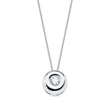 <P>Cadena con chaton de diamante 0.05 ct. oro blanco <BR>Cadena de oro blanco con un largo de 42 cm. El tipo de cierre es de rea