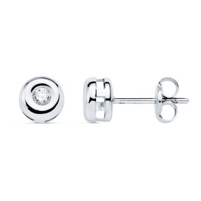 Pendientes de diamante chaton 0.10 ct oro blanco <BR>Pendientes en oro blanco con forma de diamante tiene un tamaño de 5 mm. El 