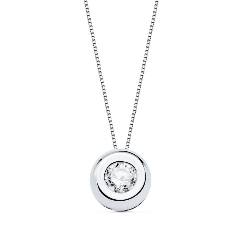 <P>Cadena con chaton de diamante 0.15 ct. oro blanco <BR>Cadena de oro blanco con un largo de 42 cm. El tipo de cierre es de rea