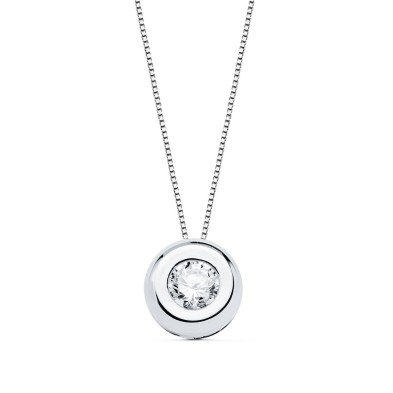 <P>Cadena con chaton de diamante 0.15 ct. oro blanco <BR>Cadena de oro blanco con un largo de 42 cm. El tipo de cierre es de rea