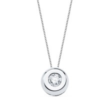 <P>Cadena con chaton de diamante 0.10 ct. oro blanco <BR>Cadena de oro blanco con un largo de 42 cm. El tipo de cierre es de rea