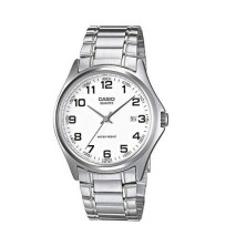 Reloj Casio para Hombre MTP-1183PA-7BEF<BR>Reloj de acero inoxidable con esfera de color blanco y números en negro y calendario<