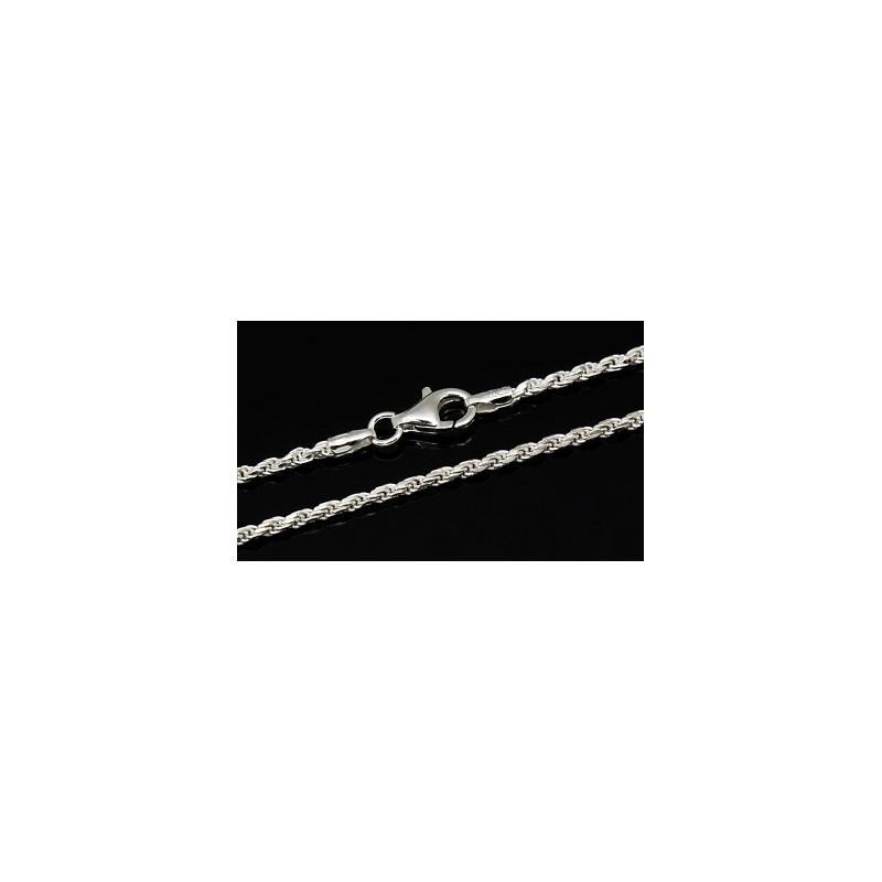 Cadena cordon de plata 45cm<BR>Esta cadena es de tipo cordon de 2 mm de ancho y con cierre de mosqueton<BR>Tiene un largo de 45 