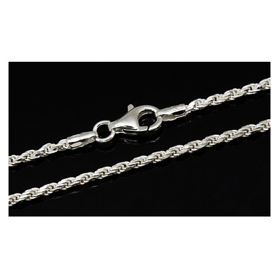 Cadena cordon de plata 45cm<BR>Esta cadena es de tipo cordon de 2 mm de ancho y con cierre de mosqueton<BR>Tiene un largo de 45 