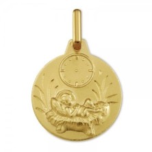 <STRONG>Medalla oro bebé niño en cuña con reloj Argyor</STRONG>&nbsp; <BR>Esta medalla es de la <STRONG>marca Argyor</STRONG>, m