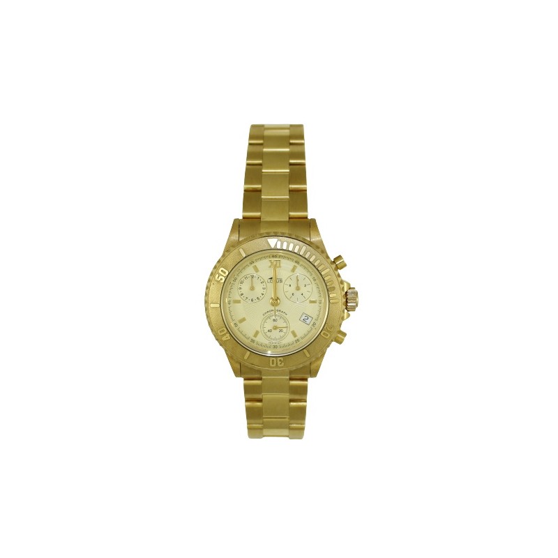 <STRONG>Reloj de oro para hombre cronógrafo Lotus L609-875F <BR></STRONG>Este <STRONG>reloj de oro para hombre</STRONG> tiene mo