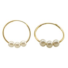 <STRONG>Pendiente oro mujer liso con 3 perlas</STRONG>&nbsp;&nbsp; <BR>Estos <STRONG>pendientes de mujer </STRONG>estan fabricad
