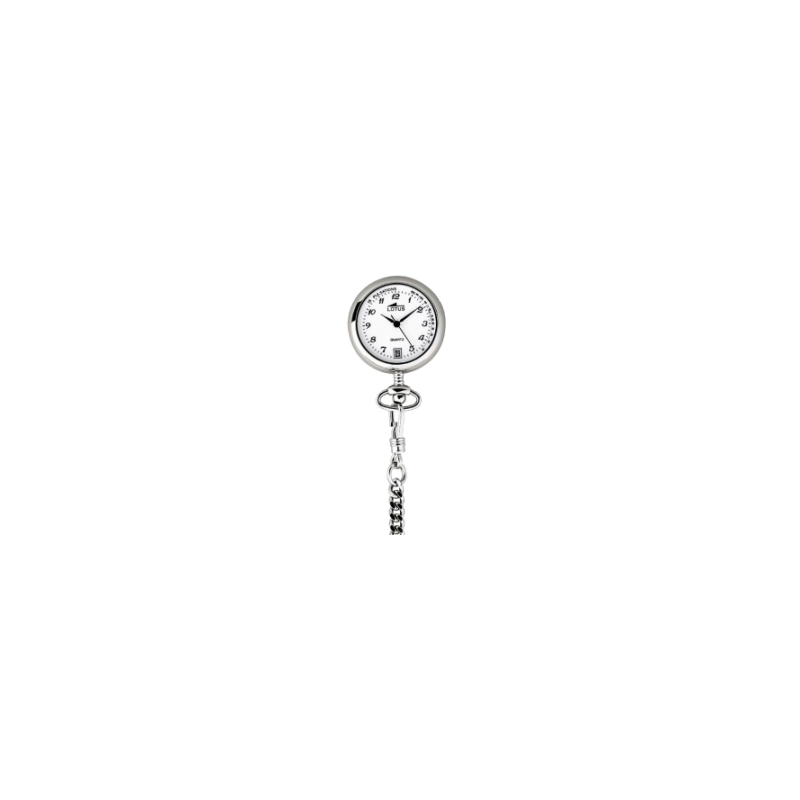 Reloj Lotus de Enfermera 7900/1
Movimiento Analógico de Cuarzo con Calendario
Reloj y Cadena en Acero
Esfera Blanca con numer