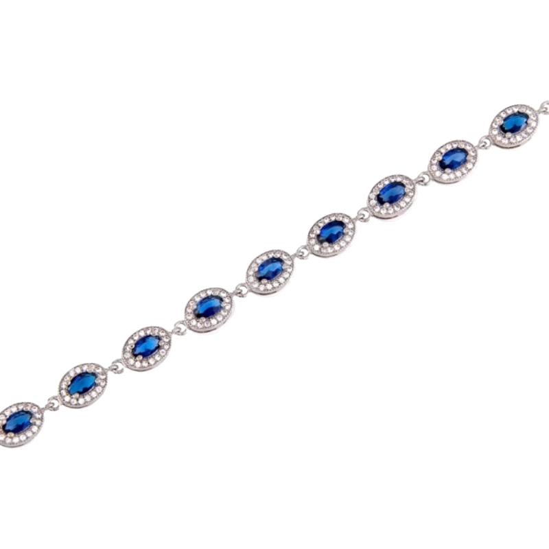 <P><STRONG>Pulsera de mujer de plata con circonitas blancas y azules</STRONG> <BR>Esta bonita <STRONG>pulsera para mujer</STRONG